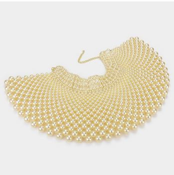 Pearl Bib choker necklace