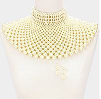 Pearl Bib choker necklace