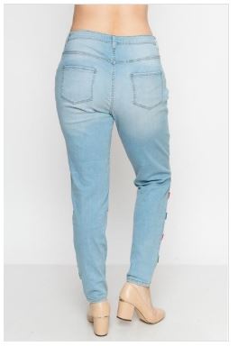 Front Color Detail Jeans