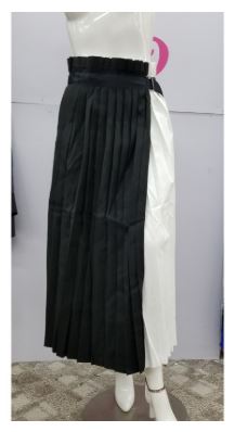 Two Toned Pleated Wrap Skirt