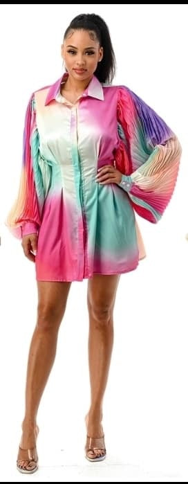 Rainbow Pleated Dress/Top