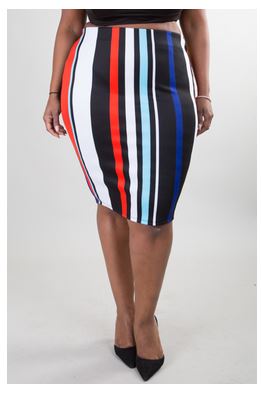 Multi Stripe Pencil skirt