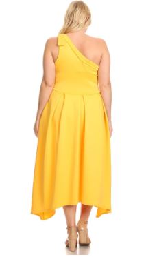 One Shoulder Yellow Dress